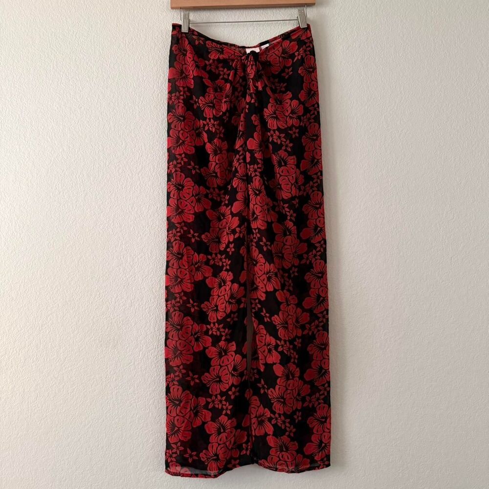 Victoria's Secret Women's Black and Red Cover up Pants